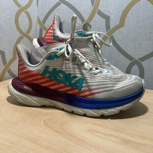 Hoka One One Mach 5 “White/Fire Red” Sz 8WMNS Walking Comfort